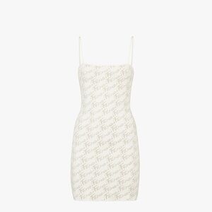 Fendi white reversible viscose sheath dress (no size tag but XS/0)